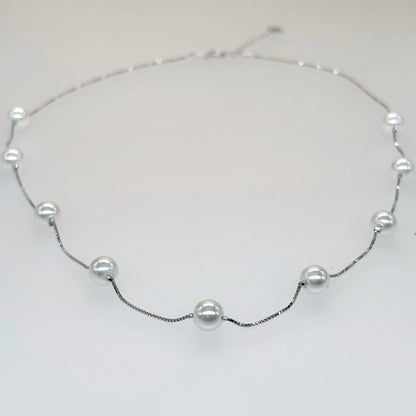 Classic Pearl Symphony Necklace in Italian 92.5 Silver