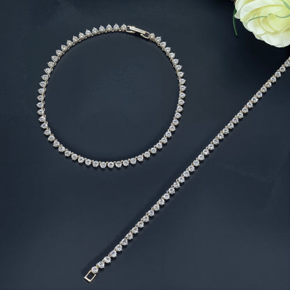 Royal Radiance Tennis Anklet in Italian 92.5 Silver