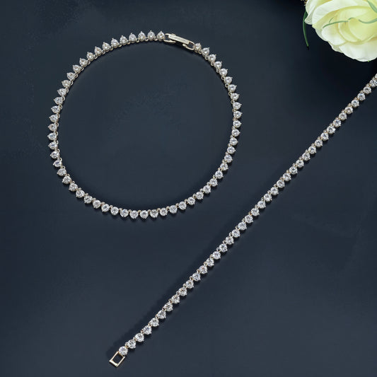 Royal Radiance Tennis Anklet in Italian 92.5 Silver