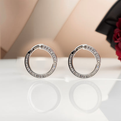 Eternal Radiance Baguette Hoops – Italian 92.5 Silver Elegance