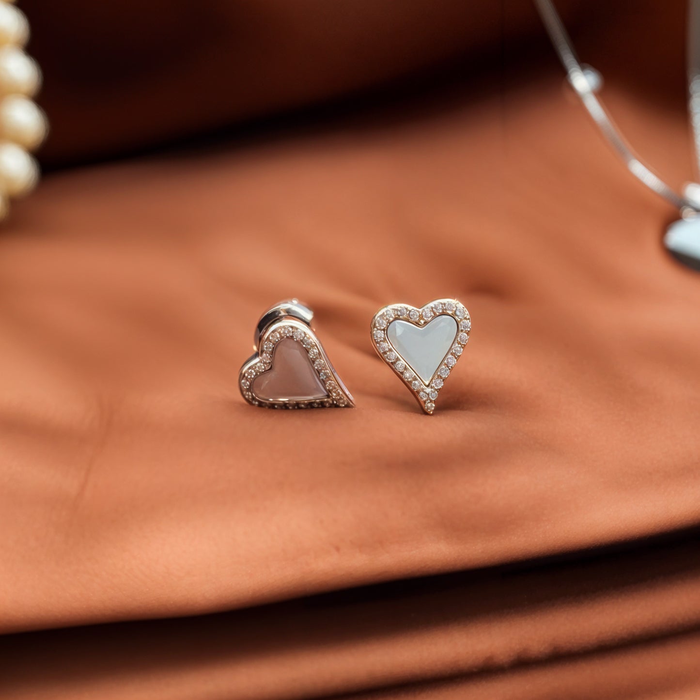 Elegant Heart Set in Italian 92.5 Silver