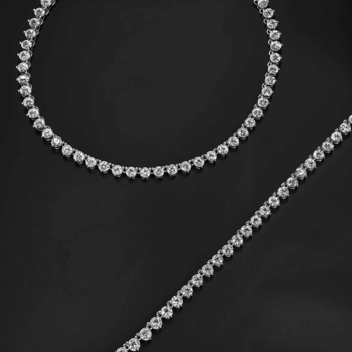 Royal Radiance Tennis Anklet in Italian 92.5 Silver