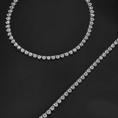 Royal Radiance Tennis Anklet in Italian 92.5 Silver