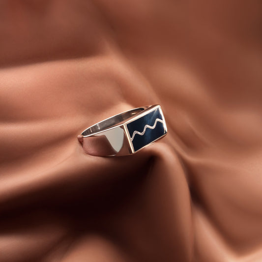 Turkish Style Men’s Silver Ring with Black Onyx