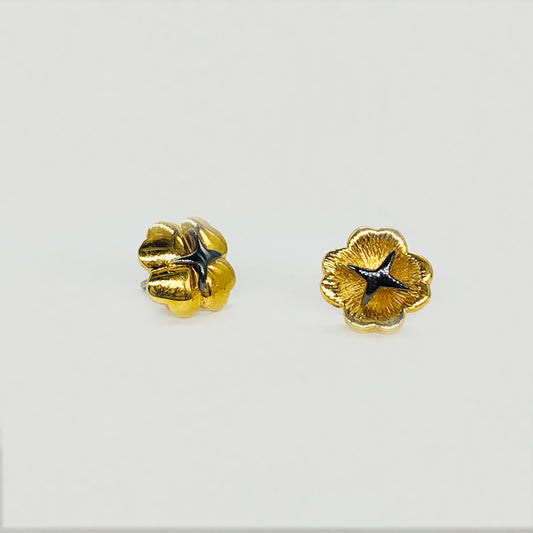 Gold Plated 3-in-1 Flower Stud Earrings