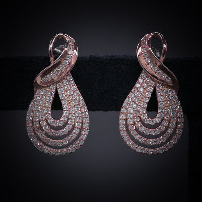 Royal Radiance Rose Gold Teardrop Earrings – Italian 92.5 Silver with CZ Brilliance”