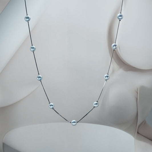 Classic Pearl Symphony Necklace in Italian 92.5 Silver