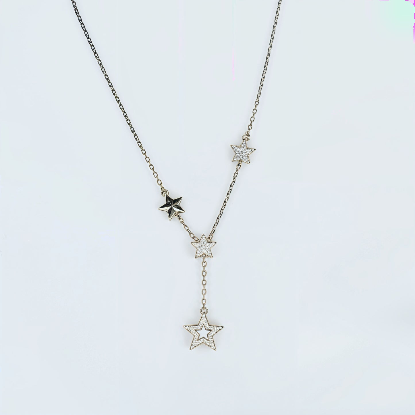 Starry Charm Necklace in Italian 92.5 Silver
