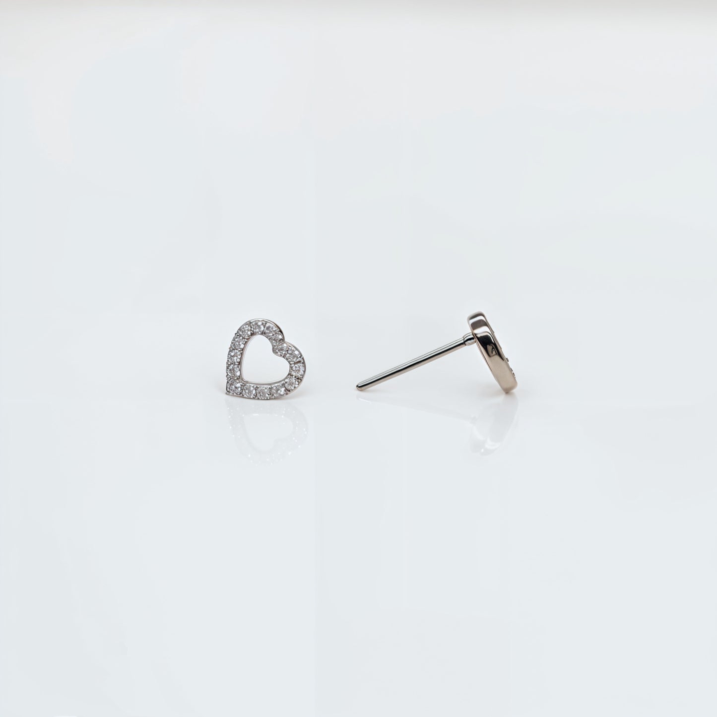 Eternal Heart Sparkle Studs in Italian 92.5 Silver”