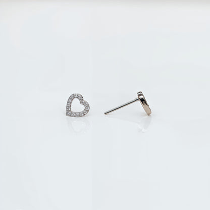 Eternal Heart Sparkle Studs in Italian 92.5 Silver”