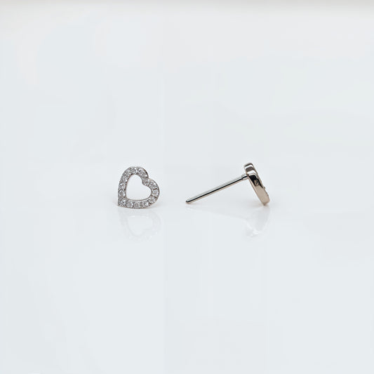 Eternal Heart Sparkle Studs in Italian 92.5 Silver”