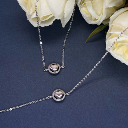 Golden Heart Halo Anklet in Italian 92.5 Silver