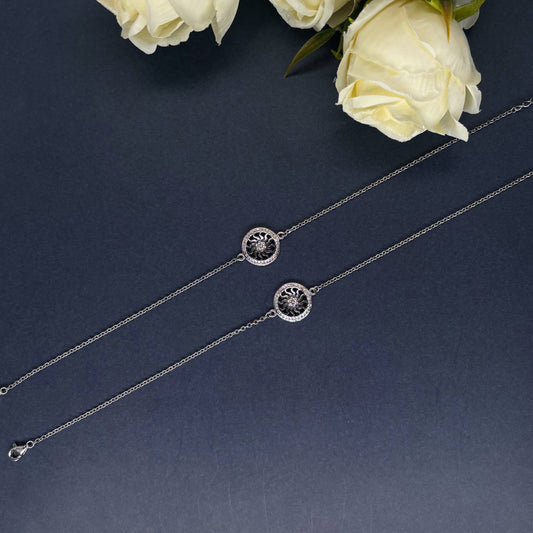 Radiant Sunburst Anklet in Italian 92.5 Silver