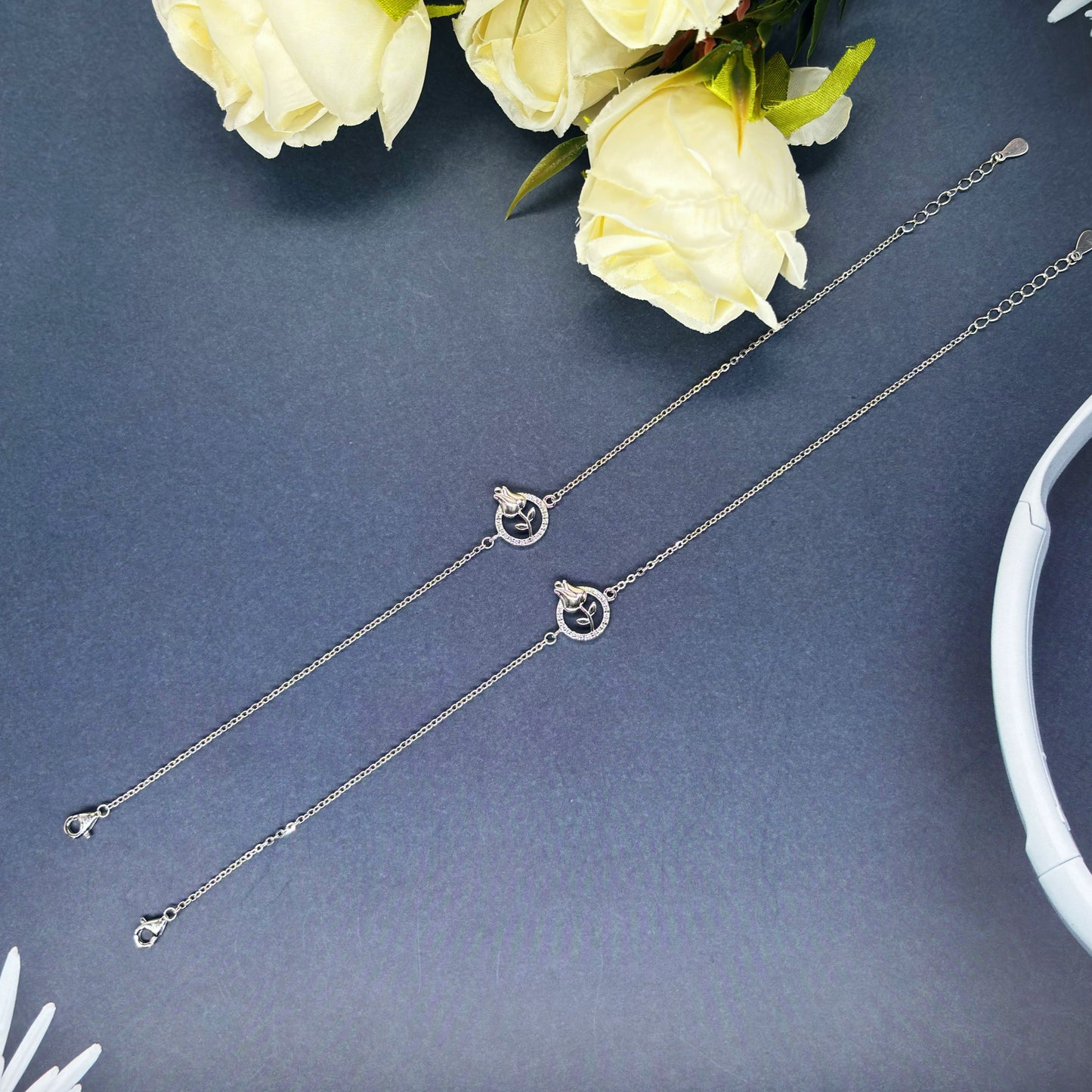 Royal Dove Charm Anklet in Italian 92.5 Silver