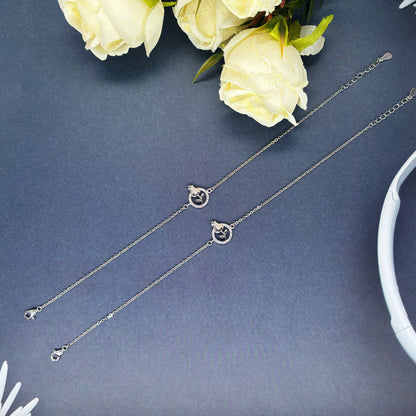 Royal Dove Charm Anklet in Italian 92.5 Silver