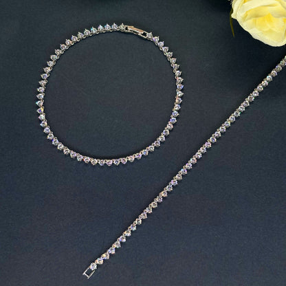 Royal Radiance Tennis Anklet in Italian 92.5 Silver