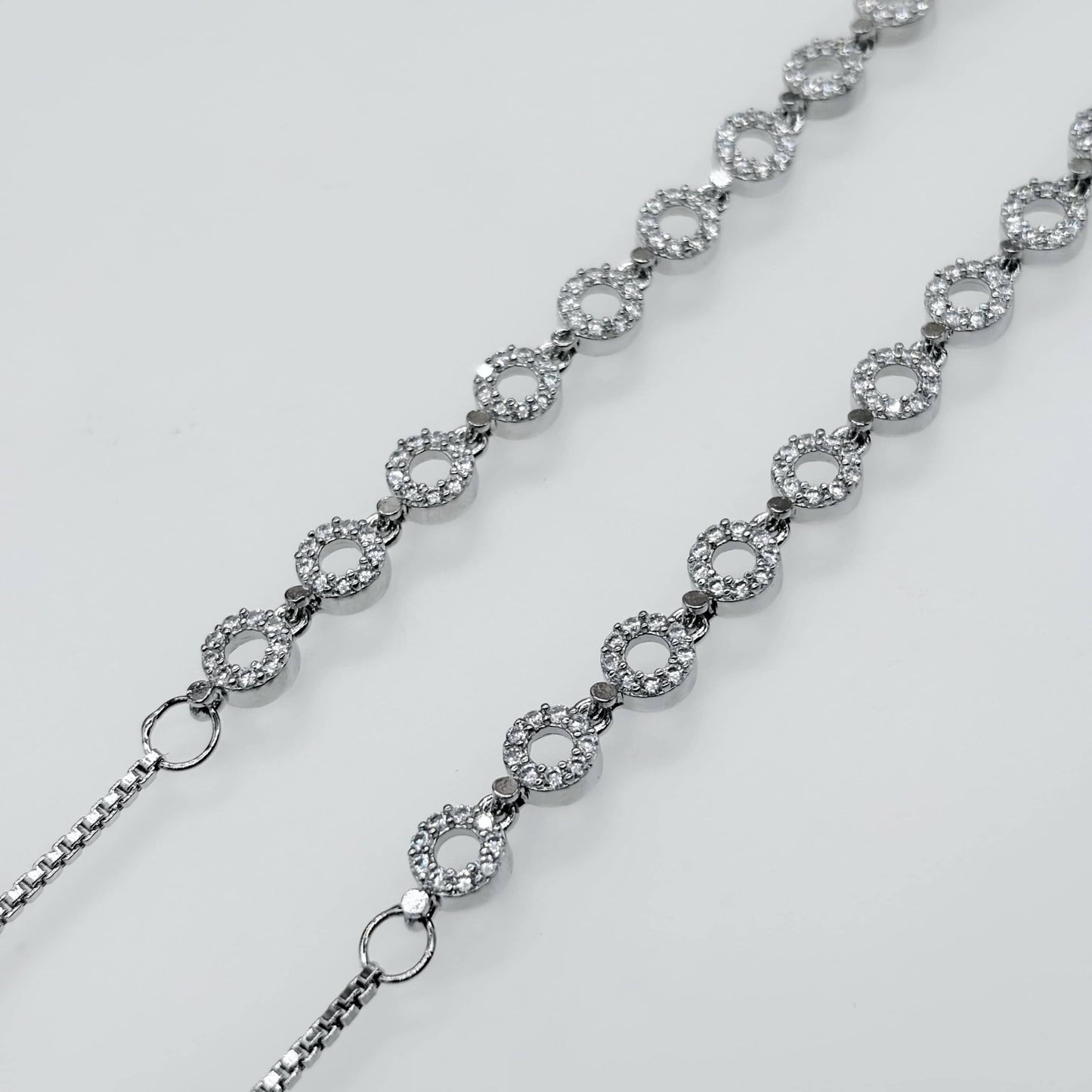 ✨ Imperial Aura CZ Circle Anklets ✨Italian 92.5 Sterling Silver | Timeless Luxury