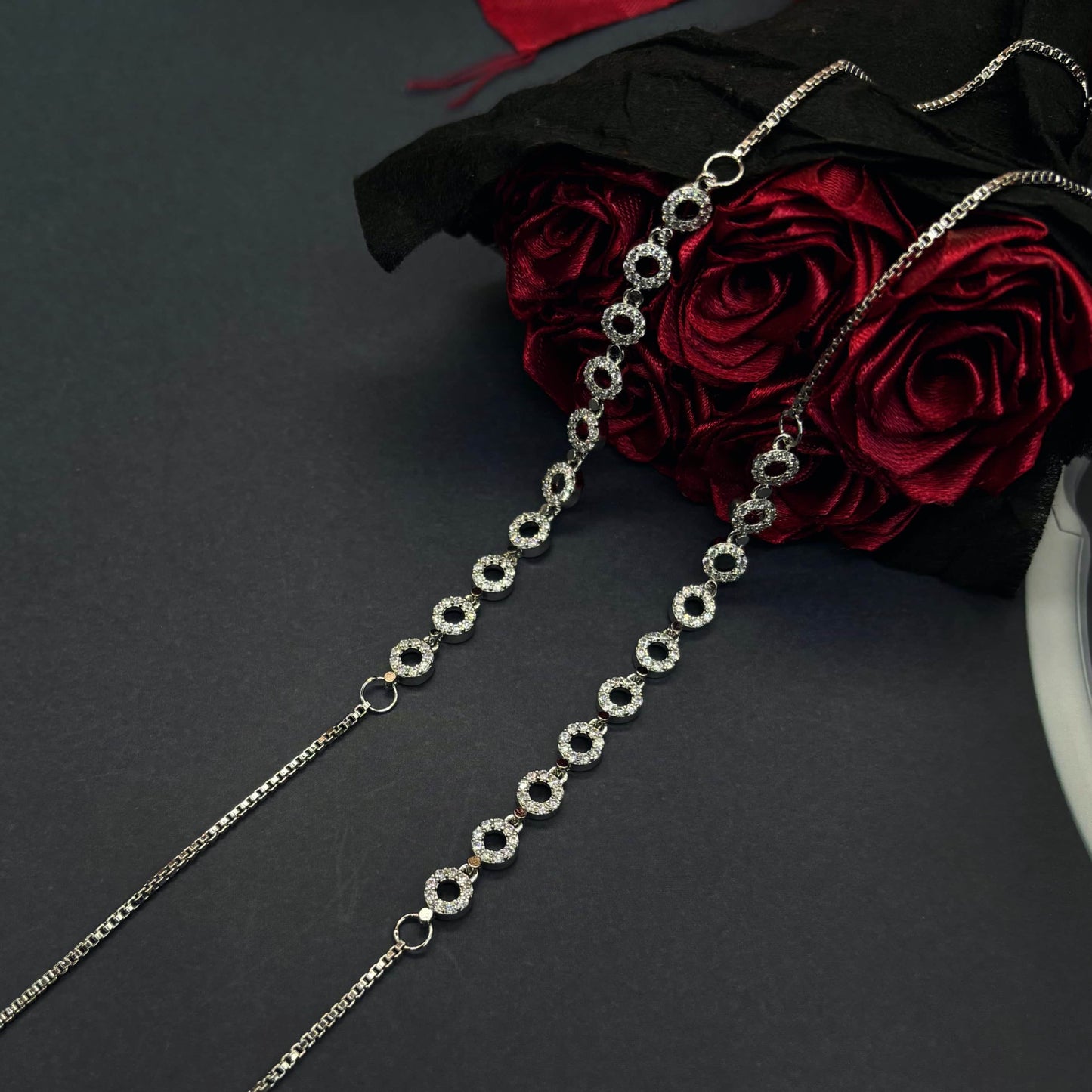 ✨ Imperial Aura CZ Circle Anklets ✨Italian 92.5 Sterling Silver | Timeless Luxury