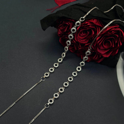 ✨ Imperial Aura CZ Circle Anklets ✨Italian 92.5 Sterling Silver | Timeless Luxury