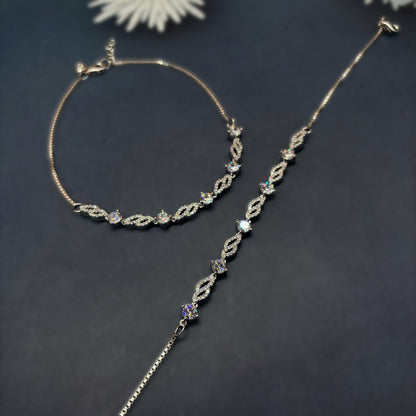 ✨ Celestial Grace CZ Diamond Anklets ✨Italian 92.5 Sterling Silver | Effortless Luxury