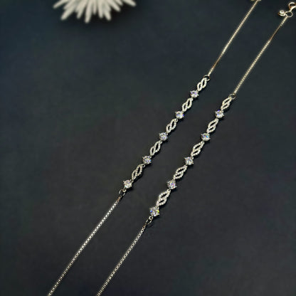 ✨ Celestial Grace CZ Diamond Anklets ✨Italian 92.5 Sterling Silver | Effortless Luxury