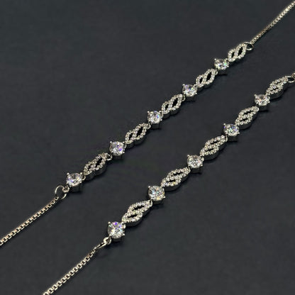 ✨ Celestial Grace CZ Diamond Anklets ✨Italian 92.5 Sterling Silver | Effortless Luxury
