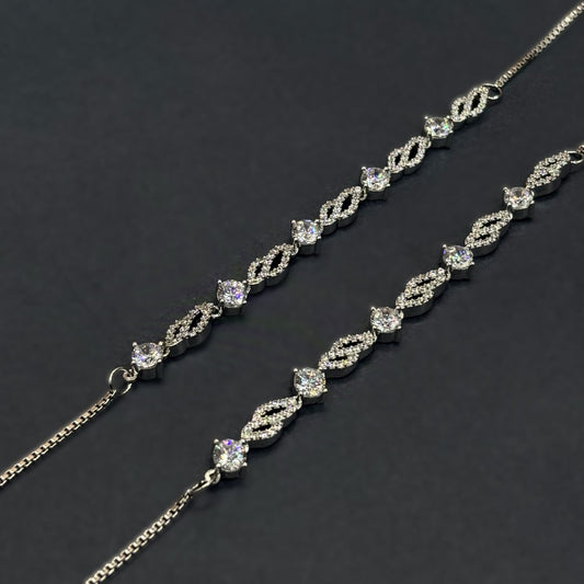 ✨ Celestial Grace CZ Diamond Anklets ✨Italian 92.5 Sterling Silver | Effortless Luxury