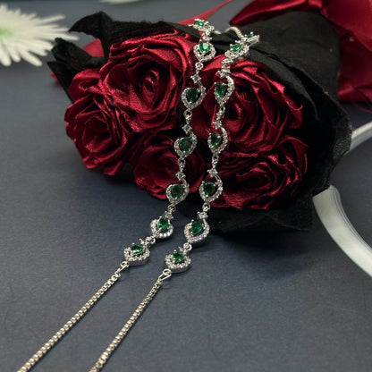 💚 Emerald Royale CZ Anklets 💚 Italian 92.5 Sterling Silver | Timeless Luxury