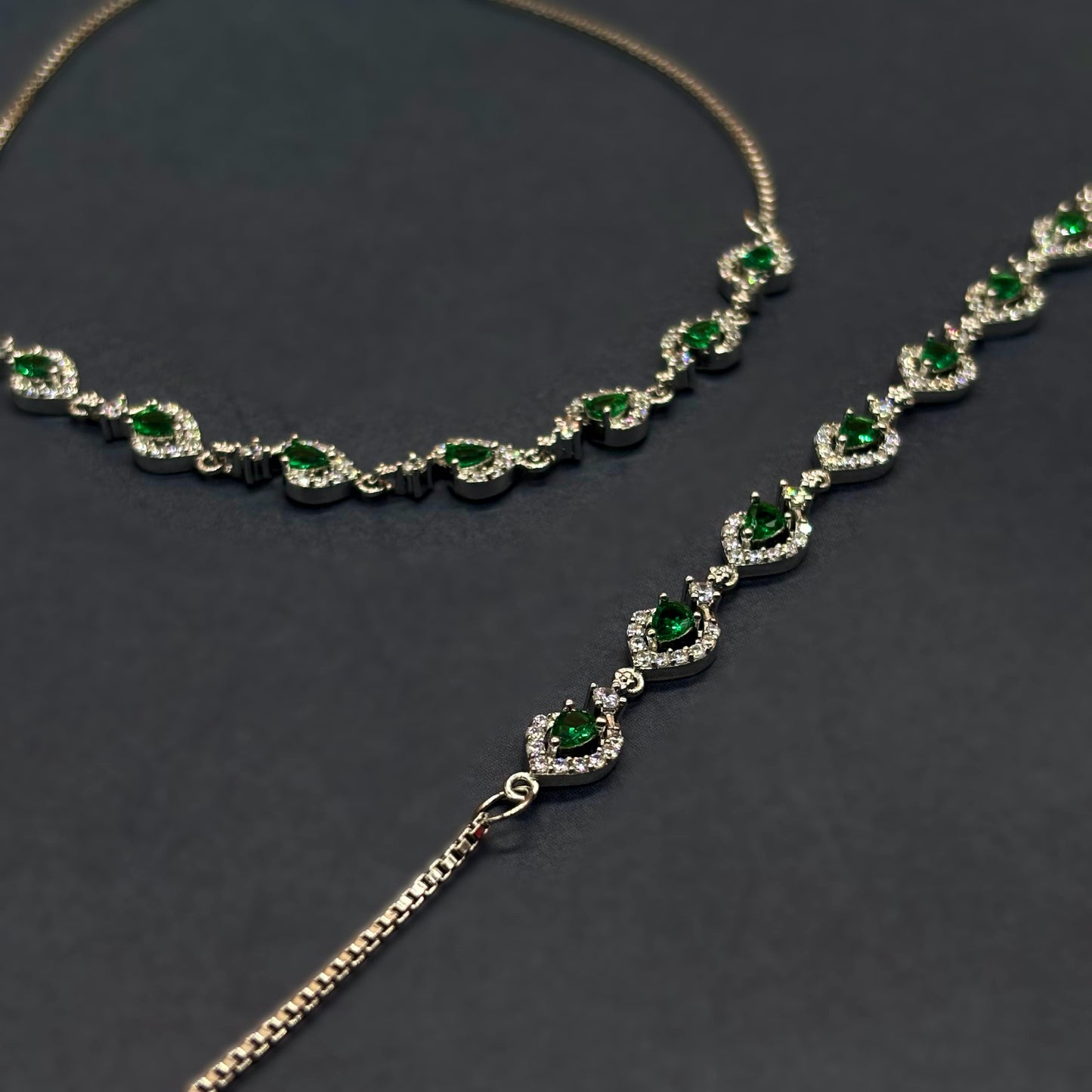 💚 Emerald Royale CZ Anklets 💚 Italian 92.5 Sterling Silver | Timeless Luxury