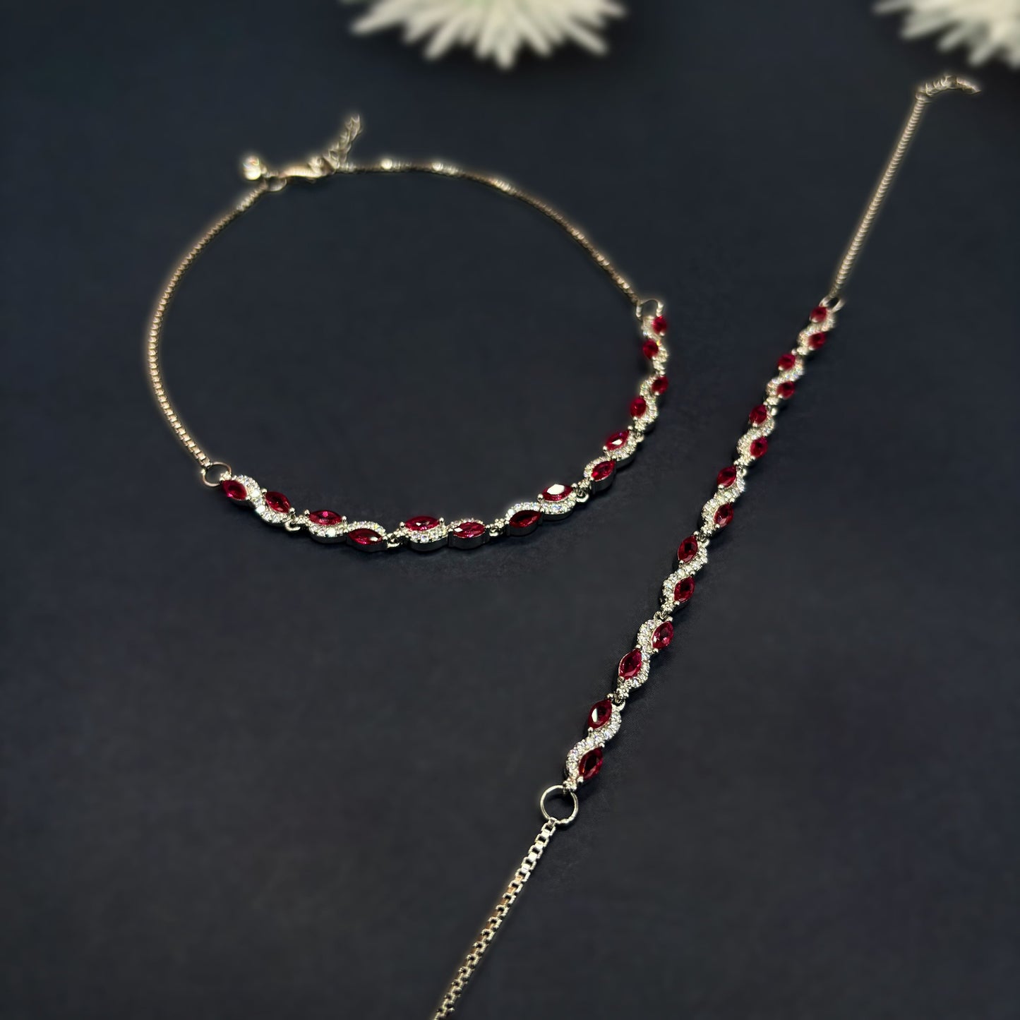 ❤️ Ruby Grace Royale Anklets ❤️ Italian 92.5 Sterling Silver | Timeless Feminine Elegance