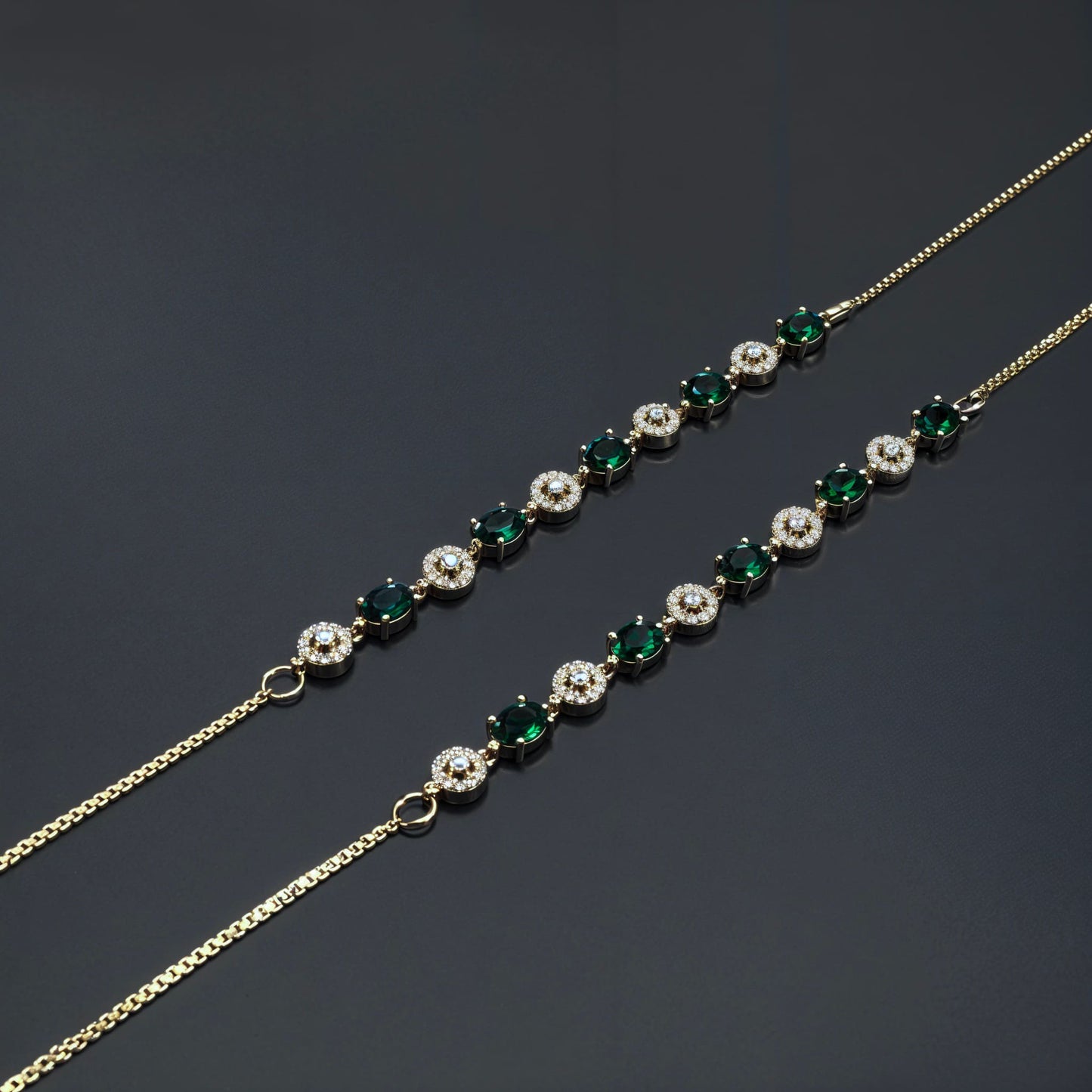 💚 Emerald Royale Elegance Anklets 💚 Italian 92.5 Sterling Silver | Luxury with a Regal Touch