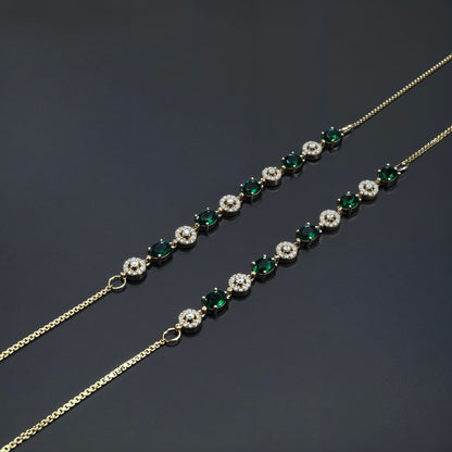 💚 Emerald Royale Elegance Anklets 💚 Italian 92.5 Sterling Silver | Luxury with a Regal Touch