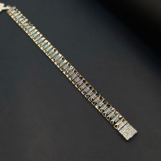 ✨ Regalia Luxe Gold Rhodium Bracelet Italian 92.5 Sterling Silver | Bold Luxury Redefined