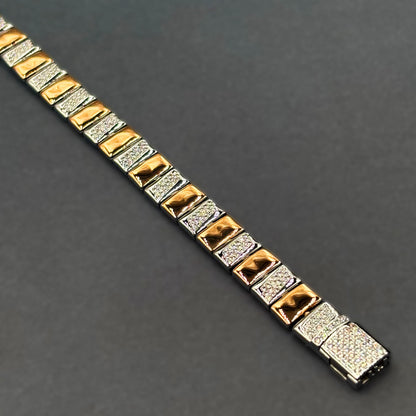✨ Regalia Luxe Dual-Tone Bracelet – Italian 92.5 Sterling Silver | Gold Rhodium Finish