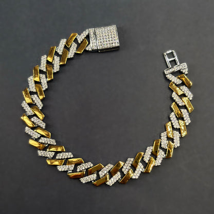 ✨ Imperial Luxe Cuban Link Bracelet – Italian 92.5 Sterling Silver | Gold Rhodium Finish