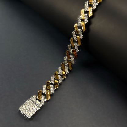 ✨ Imperial Luxe Cuban Link Bracelet – Italian 92.5 Sterling Silver | Gold Rhodium Finish