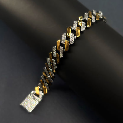 ✨ Imperial Luxe Cuban Link Bracelet – Italian 92.5 Sterling Silver | Gold Rhodium Finish