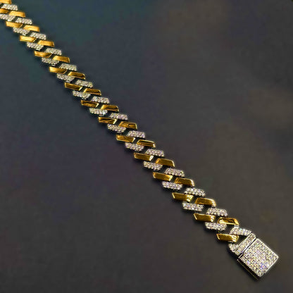 ✨ Imperial Luxe Cuban Link Bracelet – Italian 92.5 Sterling Silver | Gold Rhodium Finish