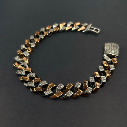 ✨ Aurelia Luxe Cuban Link Bracelet – Italian 92.5 Sterling Silver | Rose Gold Rhodium Finish