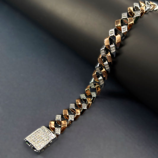 ✨ Aurelia Luxe Cuban Link Bracelet – Italian 92.5 Sterling Silver | Rose Gold Rhodium Finish