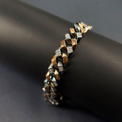 ✨ Aurelia Luxe Cuban Link Bracelet – Italian 92.5 Sterling Silver | Rose Gold Rhodium Finish