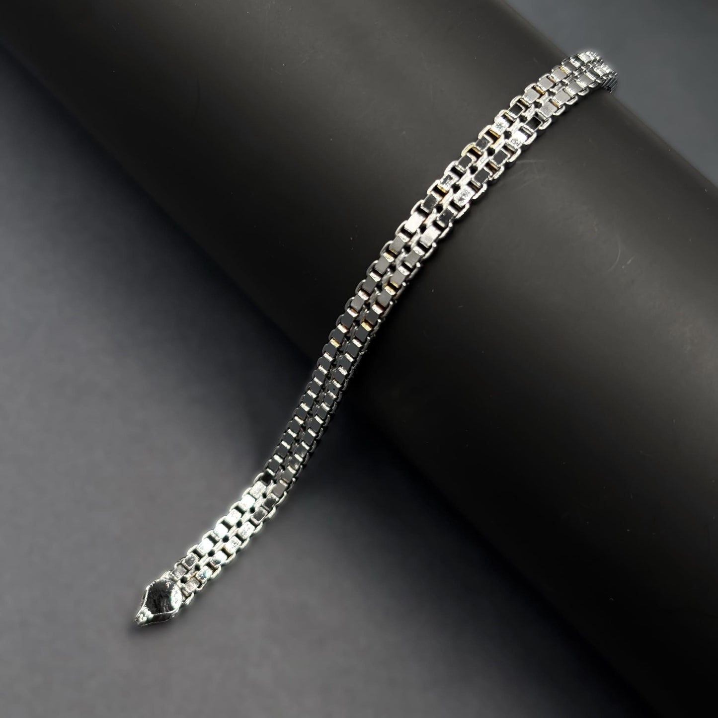 ✨ VersaLuxe Dual-Side Chain Bracelet – Italian 92.5 Sterling Silver | Rose Gold Rhodium Finish