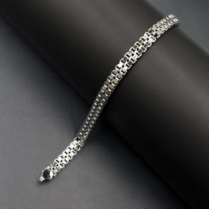 ✨ VersaLuxe Dual-Side Chain Bracelet – Italian 92.5 Sterling Silver | Rose Gold Rhodium Finish