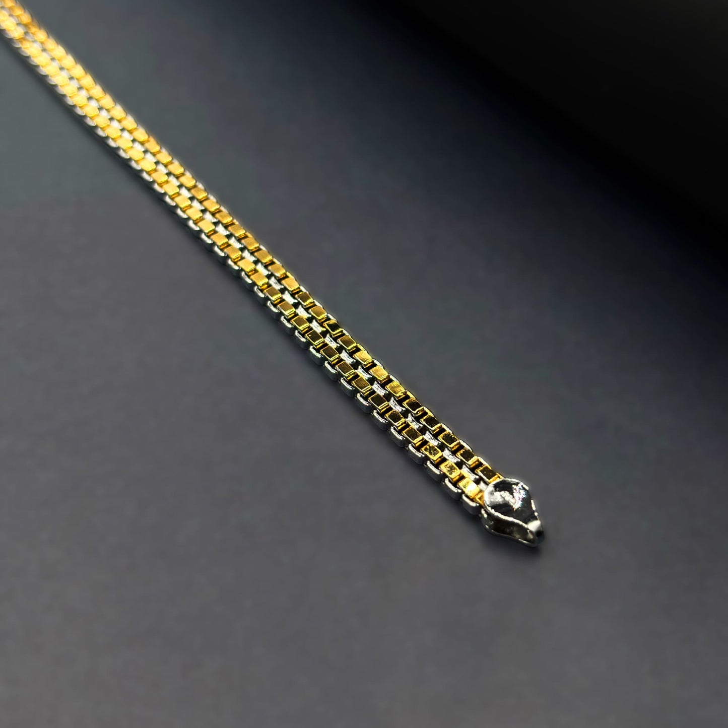 ✨ VersaLuxe Dual-Side Chain Bracelet – Italian 92.5 Sterling Silver | Gold Rhodium Finish