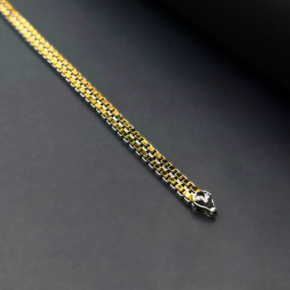 ✨ VersaLuxe Dual-Side Chain Bracelet – Italian 92.5 Sterling Silver | Gold Rhodium Finish