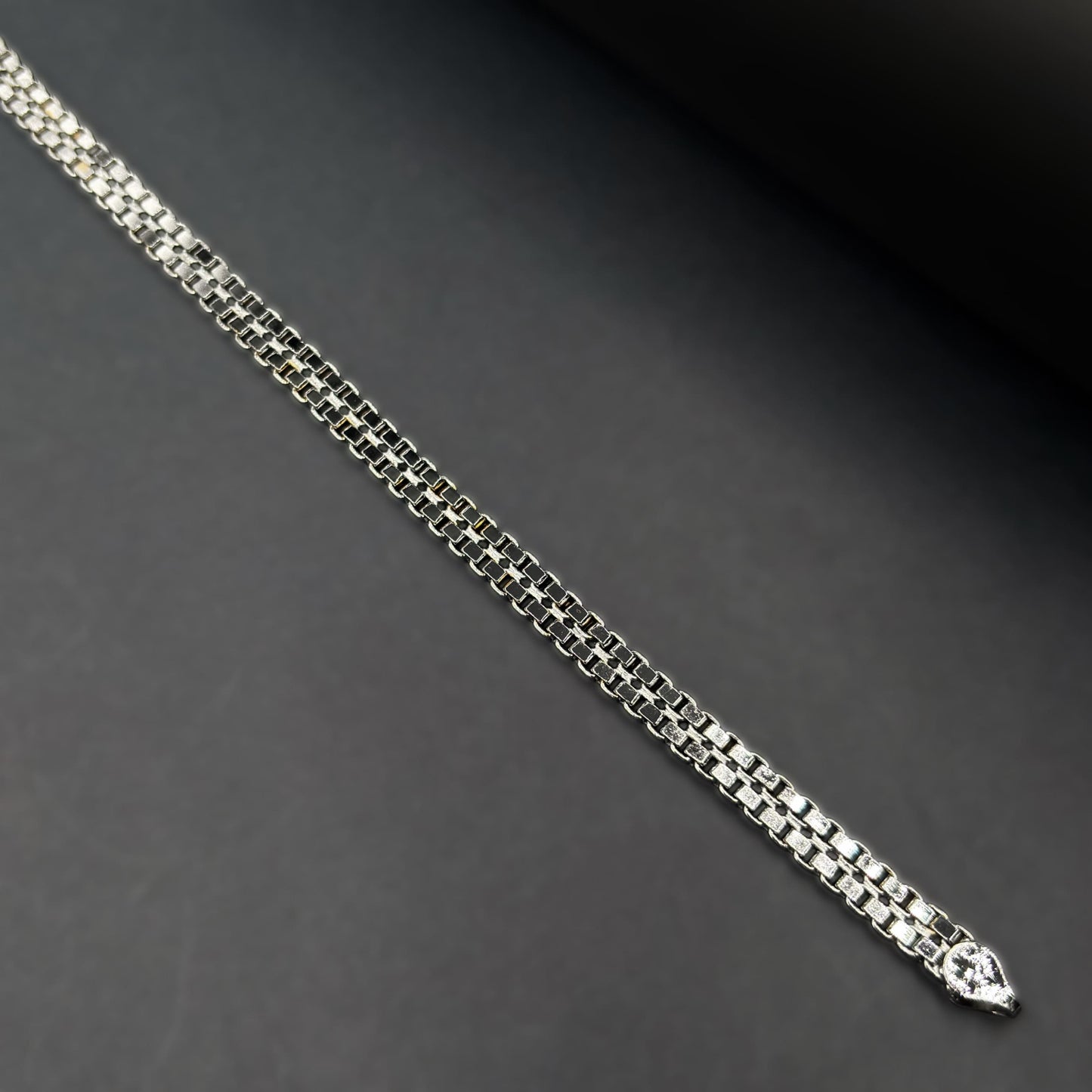 ✨ VersaLuxe Dual-Side Chain Bracelet – Italian 92.5 Sterling Silver | Rose Gold Rhodium Finish