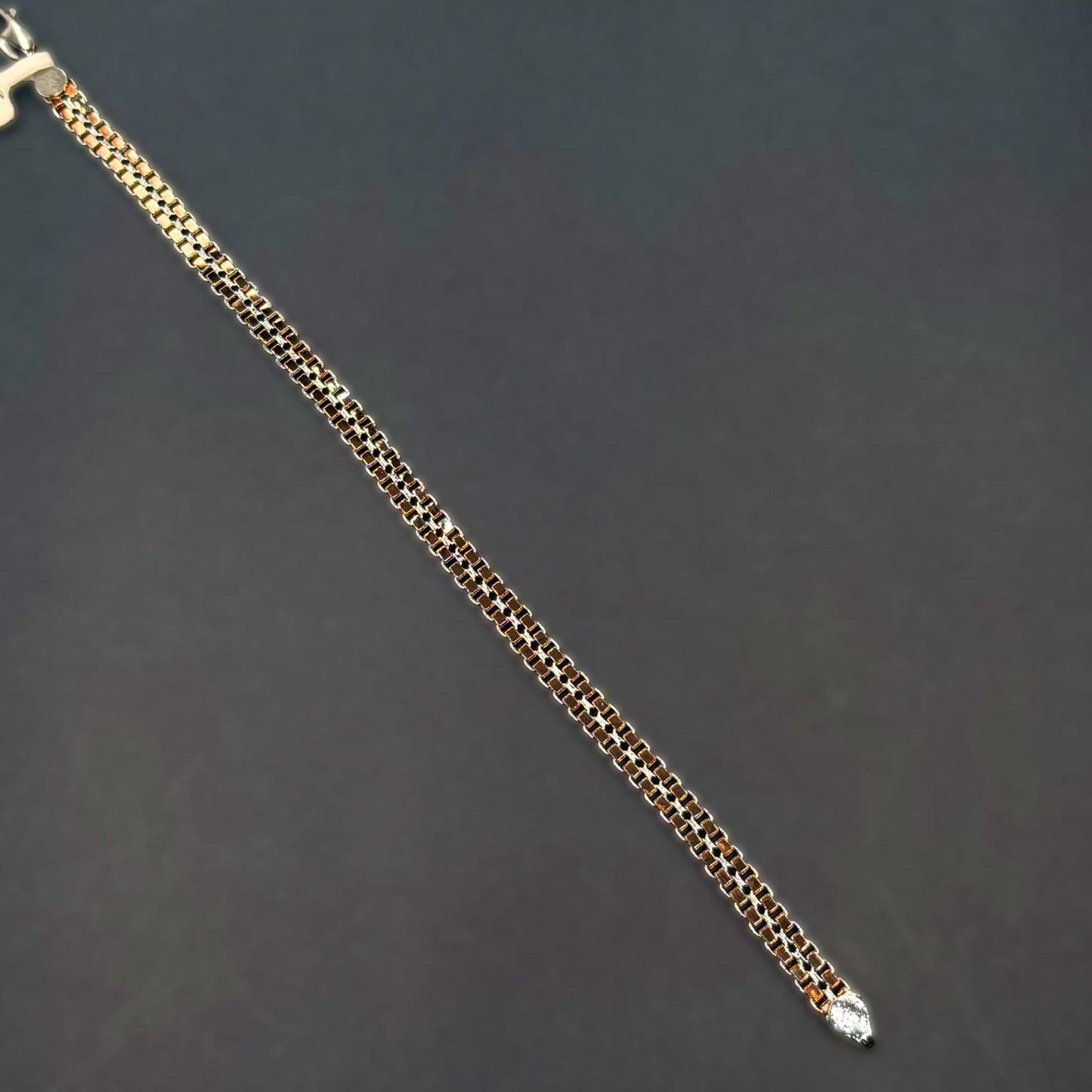 ✨ VersaLuxe Dual-Side Chain Bracelet – Italian 92.5 Sterling Silver | Rose Gold Rhodium Finish