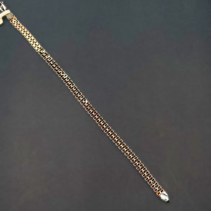 ✨ VersaLuxe Dual-Side Chain Bracelet – Italian 92.5 Sterling Silver | Rose Gold Rhodium Finish