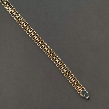 ✨ VersaLuxe Dual-Side Chain Bracelet – Italian 92.5 Sterling Silver | Rose Gold Rhodium Finish