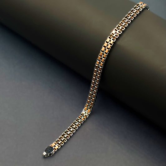 ✨ VersaLuxe Dual-Side Chain Bracelet – Italian 92.5 Sterling Silver | Rose Gold Rhodium Finish